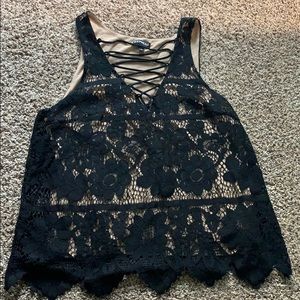 Black/ tan blouse